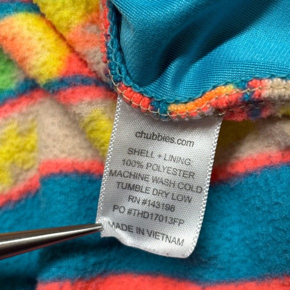 Chubbies Mens Fleece Jacket Large  Orange Aztec Southwestern Full Zip Lined - Picture 4 of 7